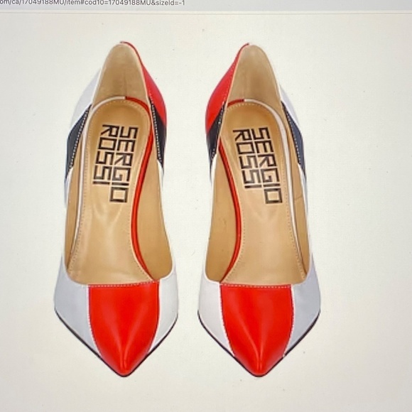SERGIO ROSSI Color-Block Italian Lamb Goat Leather Emily in Paris Pumps EU 40 - Picture 5 of 16